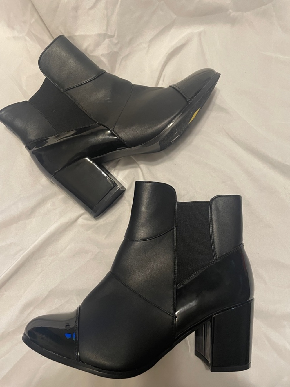 Women's Black Block Heel Ankle Booties - Sleek Chelsea Style
